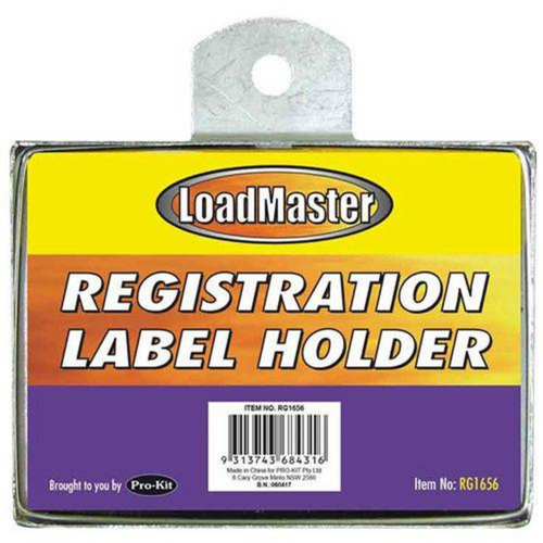 Loadmaster Rego Label Holder Metal Rectangular RG1656