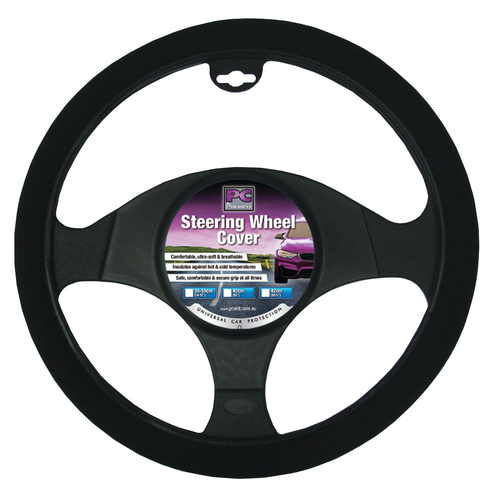 PC Procovers 38cm Black Toweling Feel Steering Wheel Cover RG2420