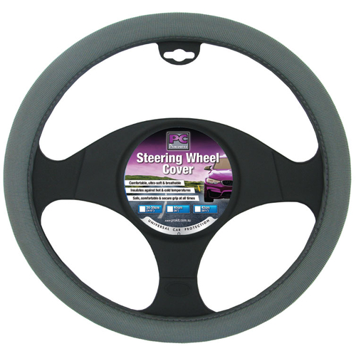 PC Procovers Steering Wheel Cover Terry Toweling 38cm Grey RG2421