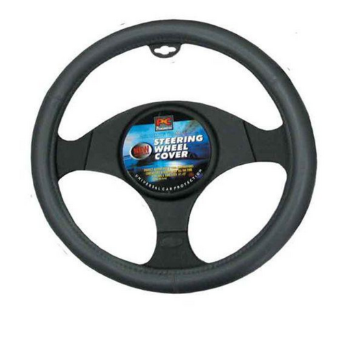 Procovers 38cm Steering Wheel Cover Smooth Leather Look Dark Grey RG2424DG