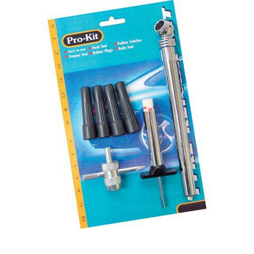 Pro-Tyre Tyre Service Kit 7pc With 4 X Plastic Valve Extensions Pencil Tyre Gauge Tread Depth Gauge Valve Tool RG2765