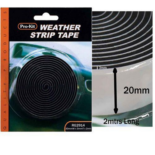 Pro-Kit Weatherstrip Foam Black 20mm X 3mm X 2m RG2914