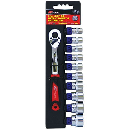 PK Tool Socket & Ratchet Set - 11pc 3/8inch Dr 10, 11, 12, 13, 14, 15, 17, 19, 22, & 24mm RG7620
