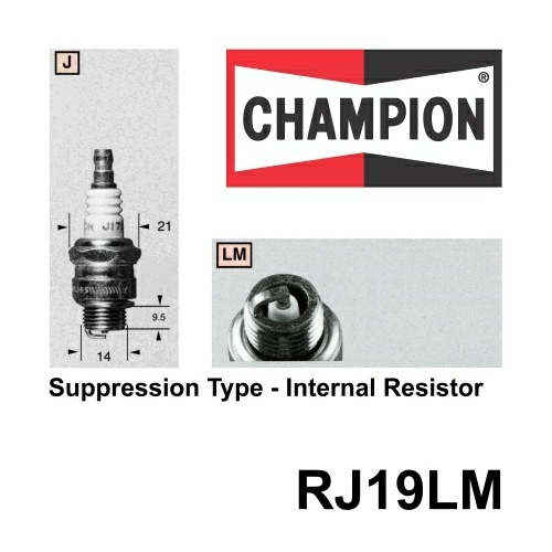 Champion Lawn Mower Spark Plug (1) RJ19LM