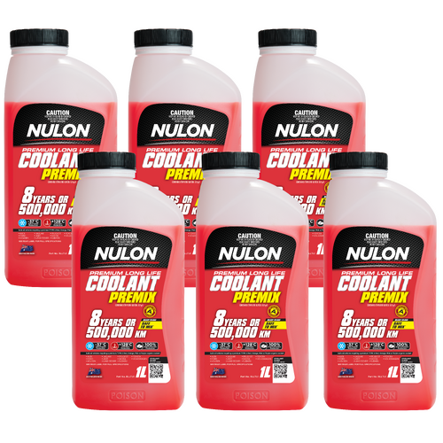 Nulon Red Long Life Coolant Top-up Box Of 6 X 1 Litre Bottle RLLTU1