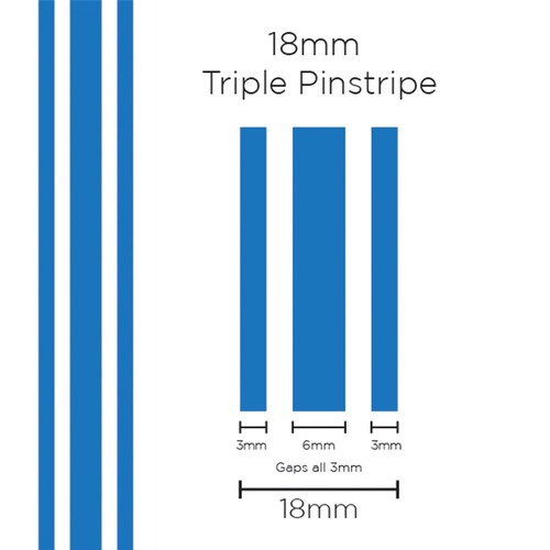 SAAS 18mm Triple Stripe - Medium Blue Automotive Parts, Tools And Accessories 11104