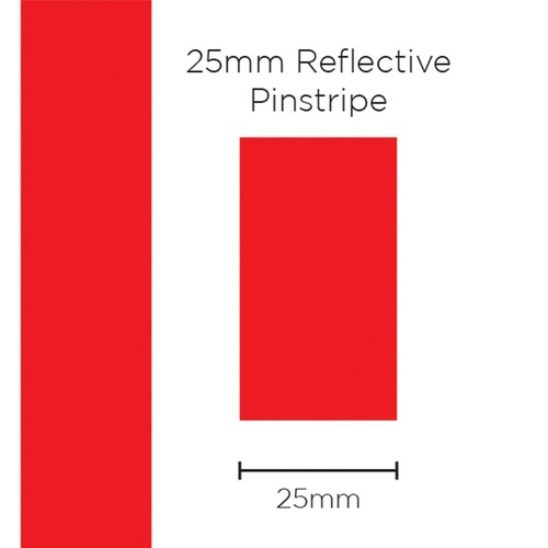 SAAS Pinstripe 25mm Solid Reflective - Red 11697