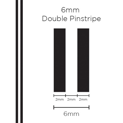 SAAS 1301 Pinstripe 6Mm Double Stripe - Black