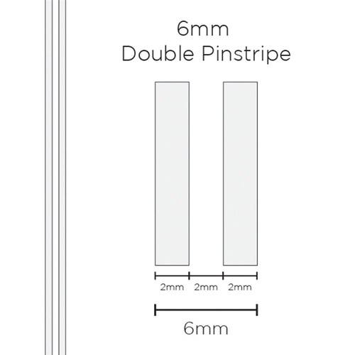 SAAS Pinstripe 6mm Double Stripe - White 1302