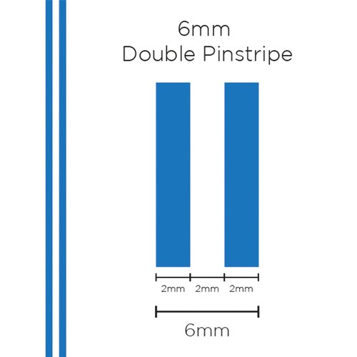 SAAS Pinstripe 6mm Double Stripe - Medium Blue 1304
