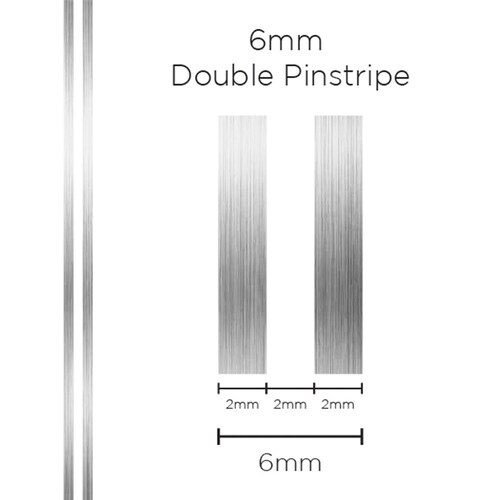 SAAS Pinstripe 6mm Double Stripe - Silver 1307