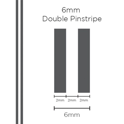 SAAS Pinstripe 6mm Double Stripe - Charcoal 1308