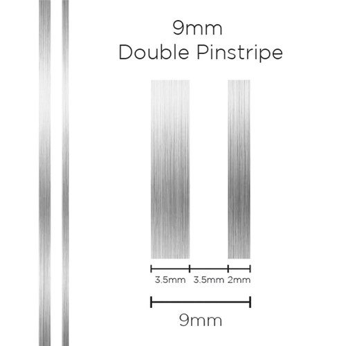 SAAS Pinstripe 9mm Double Stripe - Silver 1507