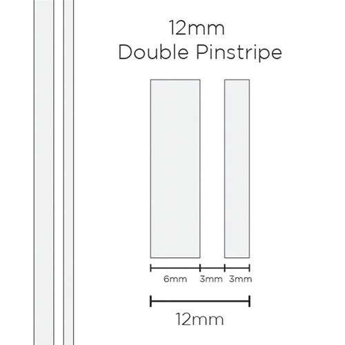SAAS 1602 Pinstripe 12Mm Double Stripe - White