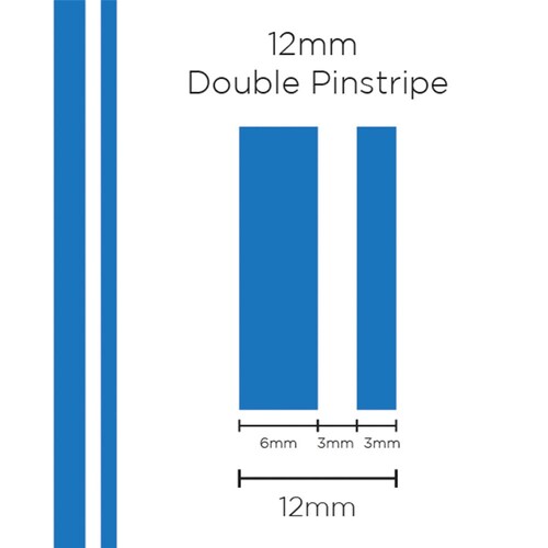 SAAS 1604 Pinstripe 12Mm Double Stripe - Medium Blue
