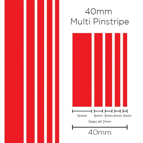 SAAS 1903 Pinstripe 40mm Multi Stripe Red SKU: 1903