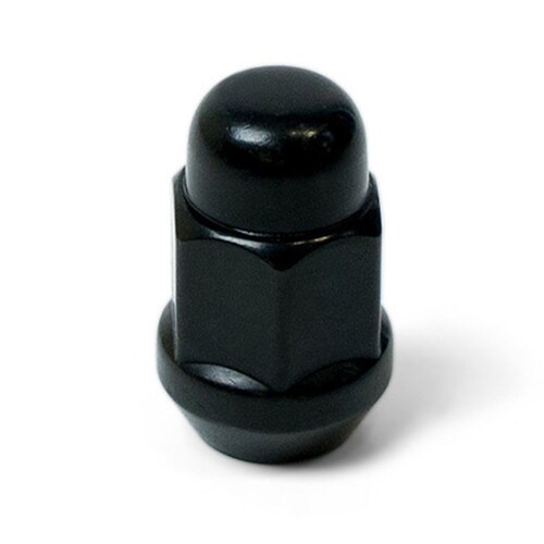 SAAS Single Wheel Nut 35mm Length Black M14X1.50 Thread Acorn Bulge Type SKU: 33539BBC