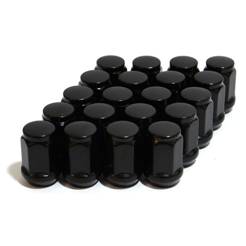 SAAS Wheel Nut Flat Head Bulge 12 X 1.25 Black 35mm SAAS-43595BBC