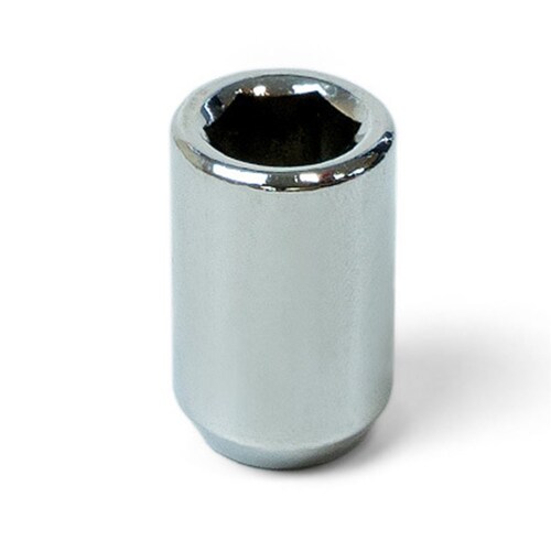 SAAS Single Wheel Nut 33mm Length Chrome M12X1.50 Thread Internal Hex Drive SKU: 83306B