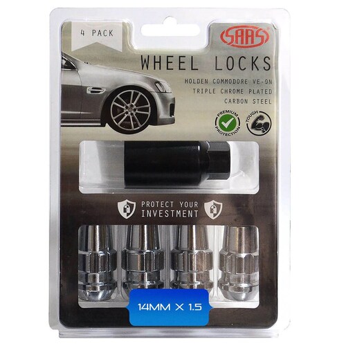 SAAS 924429 Lock Nuts Splined Acorn Bulge 44mm 14mm x 1.50 PK 4 VE