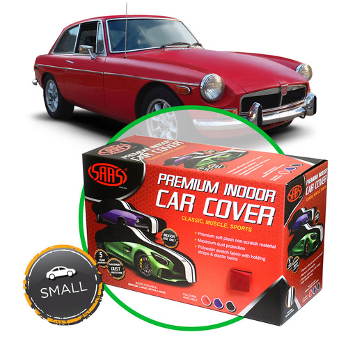 SAAS Car Cover Indoor Classic Small 4.0m Red With White Stri SAAS-SC1030