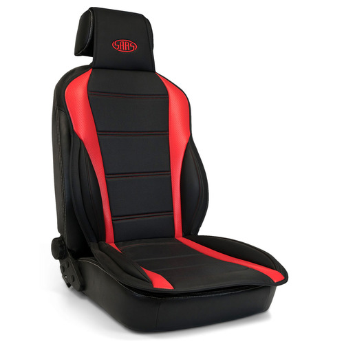 SAAS Seat Sports Cushion Pu Bl K-red Large With Logo SAAS-SC6011