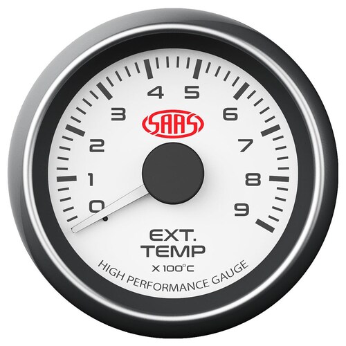SAAS 52mm White Muscle Series EGT Exhaust Temperature Gauge (0-900C) SG-EXT52W1