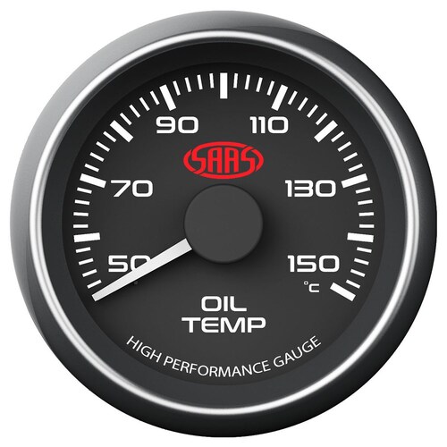 52mm Black Muscle Series Oil Temperature Gauge (50-150C) - SG-OT52B