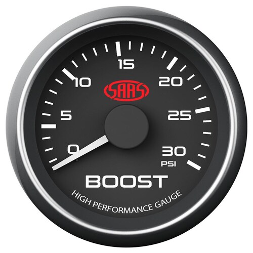 SAAS 52mm Black Muscle Series Diesel Boost Gauge 0-30PSI SG-TBD52B