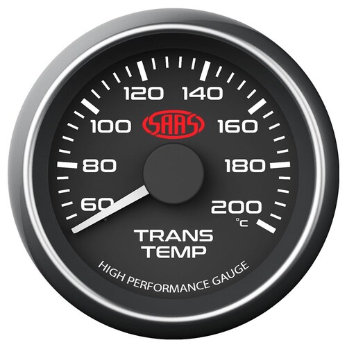 SG-TT52B Muscle Series - Trans Oil Temp Gauge 60-¦-200-¦ 52mm Black