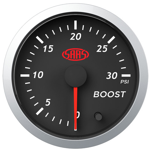 SAAS Boost Gauge Diesel 0-30 P Si 52mm Black Street Series SAAS-SG21213