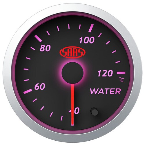 SAAS Water Temp Gauge 40-¦-120-¦ 52Mm Black Street Series SG21220