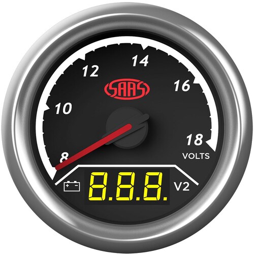 SAAS Trax Series Dual Gauge Volt 8V-18V Analogue/Digital SG615050