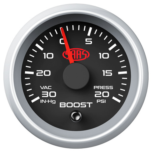 SAAS Boost Gauge 30inhg-20psi Series2 52mm Black SAAS-SGTB52BS2