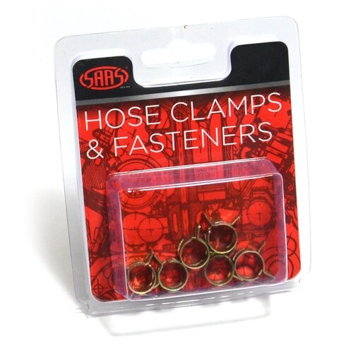 SAAS Pack of 6 Spring Hose Clamps 6mm (1/4") SHC6