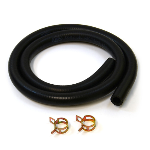 SAAS Oil Resistant Hose 10mm - 3/8in 1 Mtr + 2 Clamps SAAS-SRH10