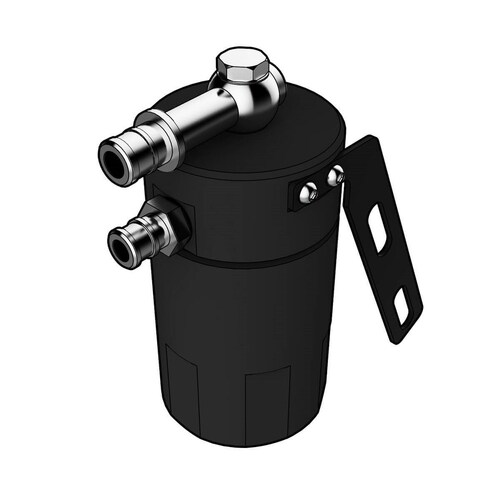 SAAS 500ml Baffled Black Anodised Billet Aluminium Oil Catch Can Tank for LS1 Engine ST1012