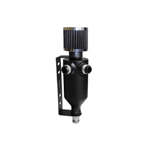 SAAS Oil Catch Can Baffle 2 x -12 AN Male Black Alum 500ml ST2005