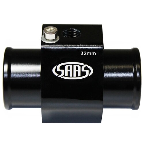 SAAS Black Aluminium Water Temperature Adapter For Radiator Hose - 32Mm SWTA32B