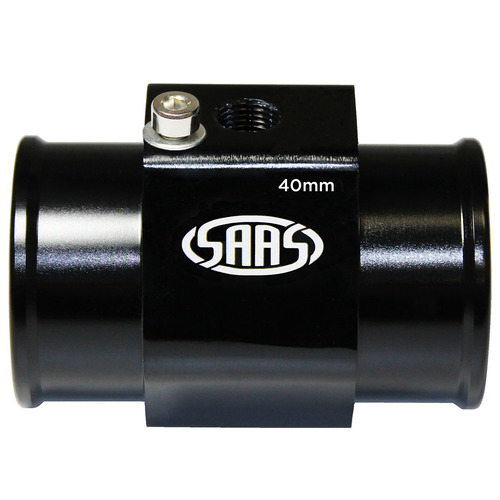 SAAS Water Temp Adapter Rad Ho Se 40mm Black Alum SAAS-SWTA40B