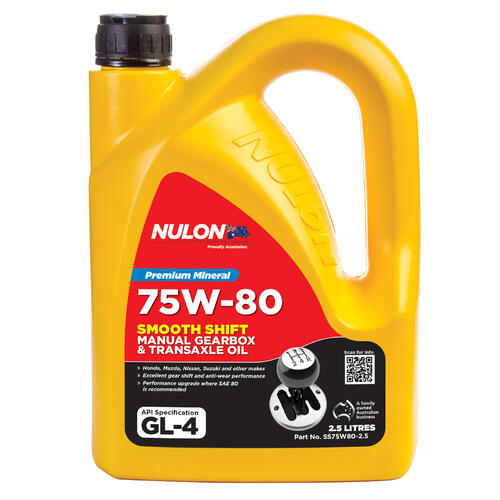 Nulon Smooth Shift Semi-synthetic Manual Gearbox Oil 2.5L 75w80 SS75W80-2.5