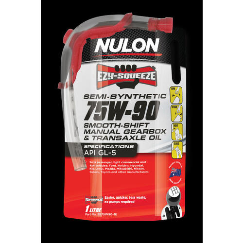 Nulon Semi Synthetic 75W-90 Smooth Shift Manual Gearbox & Transaxle Oil - 1L (SS75W90-1E)