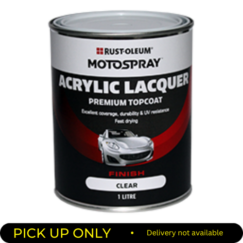 Rustoleum Motospray Acrylic Lacquer Top Coat Paint Gloss Clear 1l  TCC1 TCC1