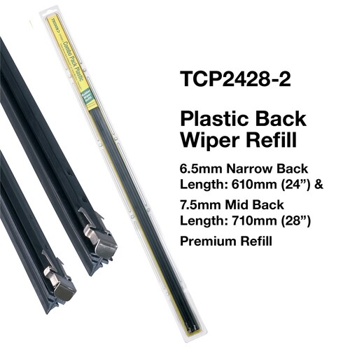 Tridon Front Wiper Blade Refills (Pair) - Combo Pack 24In - 2Pc 610mm (24") & 710mm (28") TCP2428-2
