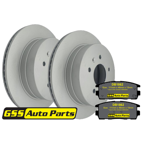 Rear T/p Brake Disc Rotors & Budget Brake Pads TD2041-DB1862 RDA7498