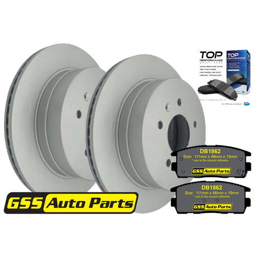 Rear T/p Brake Disc Rotors & Brake Pads TD2041-DB1862TP RDA7498