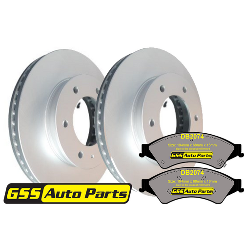 Front T/p Brake Disc Rotors & Budget Brake Pads TD2132-DB2074 RDA8250