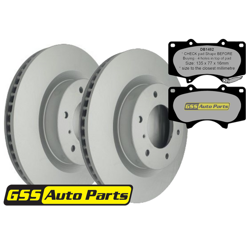 Front T/p Brake Disc Rotors & Budget Brake Pads TD2216-DB1482 RDA7981
