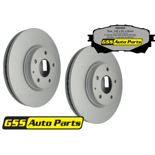 T/p Brake Disc Rotors & Budget Brake Pads TD2548-DB2293 RDA8279