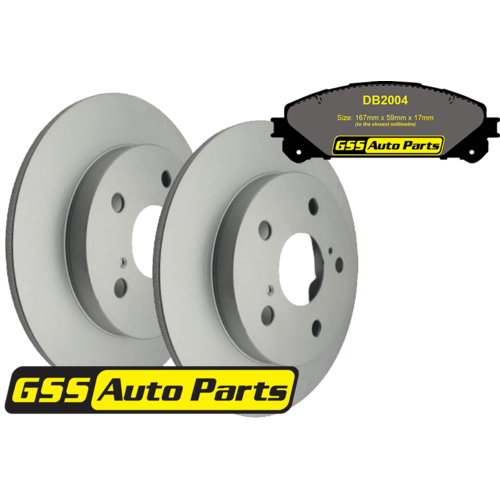 Front T/p Brake Disc Rotors & Budget Brake Pads TD2734-DB2004 